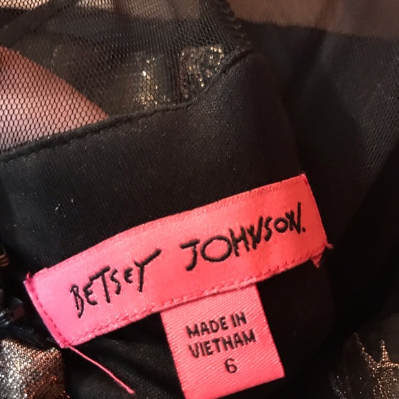 Betsey Johnson Black & Gold Metallic Sheath Dress - Picture 8 of 9